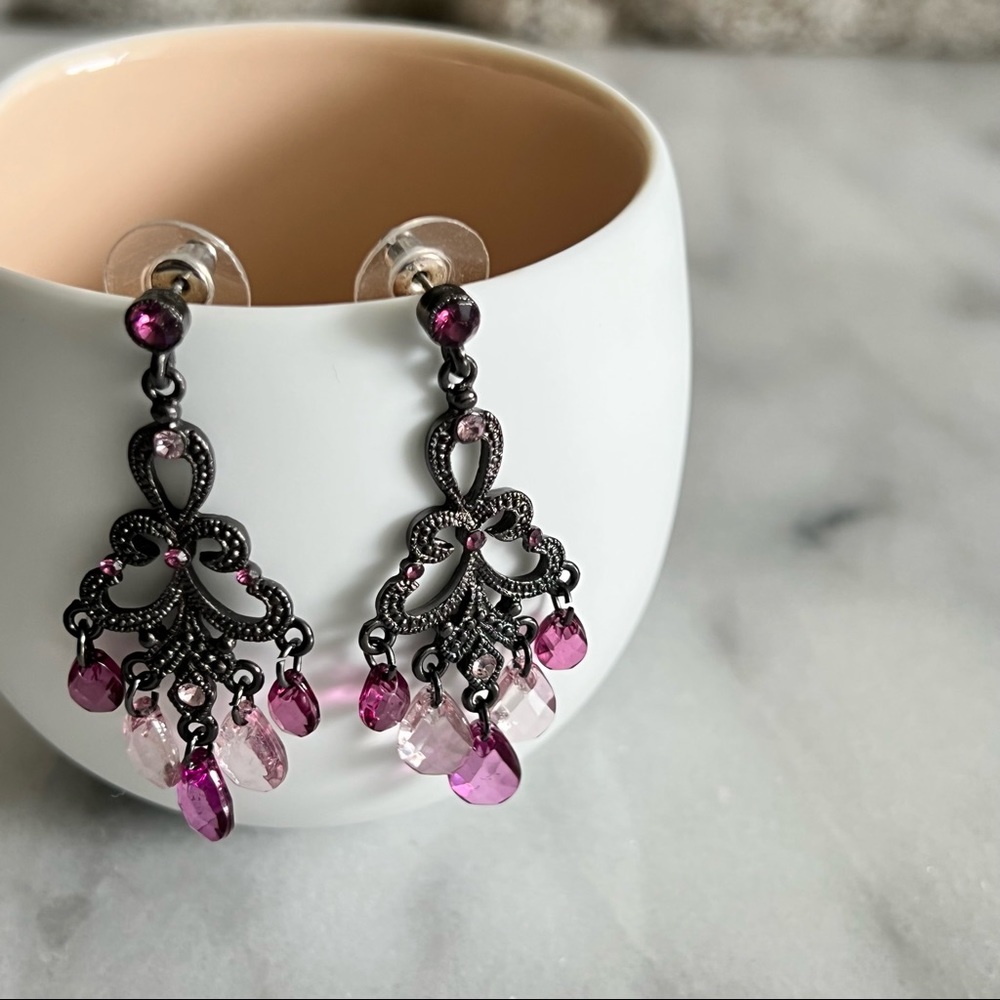 Purple Chandelier Earrings